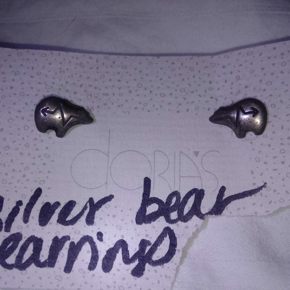 Sterling silver .925 bear stud earrings